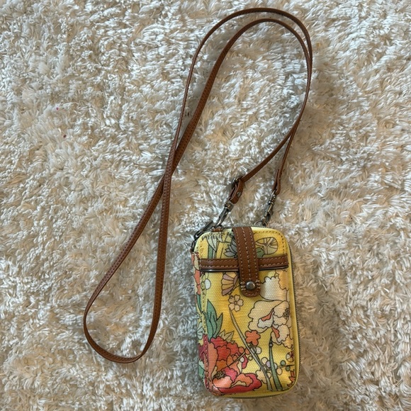 Sakroots SmartPhone Zip Wallet Wristlet Peace Art Boho Crossbody Bag - Picture 1 of 6